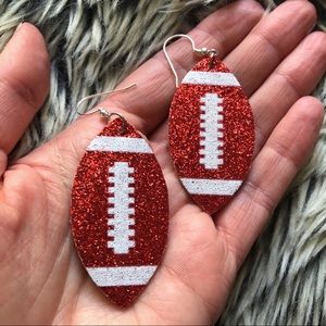 Glitter Football Earrings KC CHIEFS